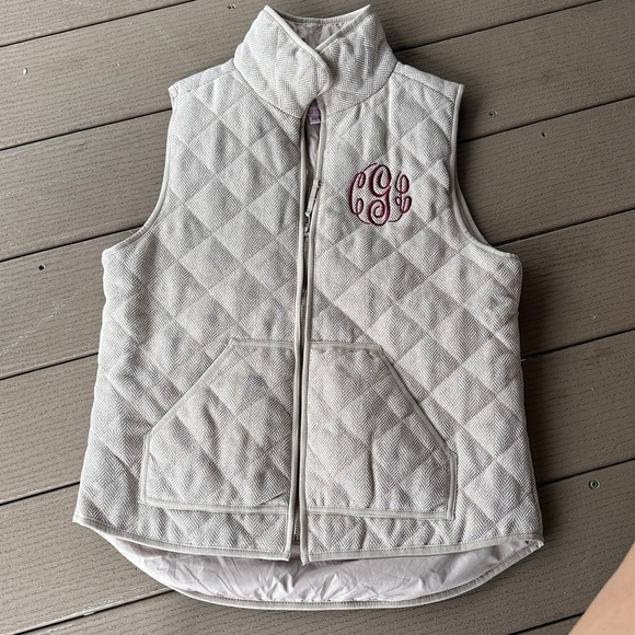 Jackets & Blazers - Marleylilly Vest Womens M Biege Gorpcore Pockets Warm Cozy Embroidered Logo